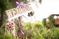 Wedding decoration sign or pointer Royalty Free Stock Photo