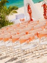 Wedding preparation on Mexican beach