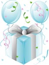 Wedding present and balloons Royalty Free Stock Photo