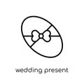 wedding present icon. Trendy modern flat linear vector wedding p