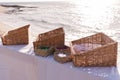 Wedding presents in straw basket