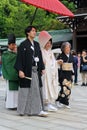 Wedding Procession in Meiji Shrine in Tokyo Royalty Free Stock Photo