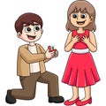 Wedding Proposal Cartoon Colored Clipart