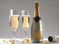 wedding realism champagne splash closeup. Royalty Free Stock Photo