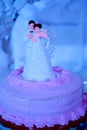 Wedding reception cake decor couple design Royalty Free Stock Photo