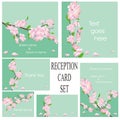 Wedding or reception card set in green Royalty Free Stock Photo