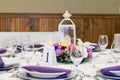 Candle Lantern Wedding Reception Centerpieces Royalty Free Stock Photo