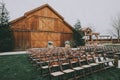Wedding reception at barn. Royalty Free Stock Photo