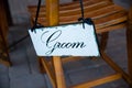 Wedding Reception Groom Chair Sign