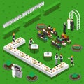 Wedding Reception Isometric Composition