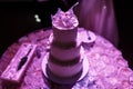Purple wedding cake spotlight