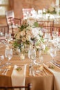 Wedding reception table Centerpieces Royalty Free Stock Photo