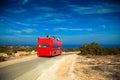 Wedding red bus in Cyprus Royalty Free Stock Photo
