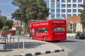 Wedding red bus in Paphos, Cyprus. Royalty Free Stock Photo