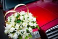 Wedding red limousine Royalty Free Stock Photo