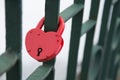 Wedding red lock, heart. Symbol of love Royalty Free Stock Photo