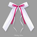 Wedding red white silk bow