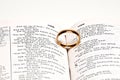 Wedding Ring on a Bible Royalty Free Stock Photo