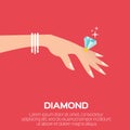 Wedding Ring with a big shining diamond Royalty Free Stock Photo