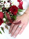 Wedding ring and bouquet