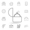 wedding ring in a box icon. Set of Love element icons. Premium quality graphic design. Signs, outline symbols collection icon for Royalty Free Stock Photo