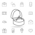 wedding ring in a box icon. Set of Love element icons. Premium quality graphic design. Signs, outline symbols collection icon for Royalty Free Stock Photo