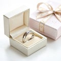 Wedding ring in a box isolated on transparent background Royalty Free Stock Photo