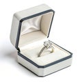 A wedding ring in a box isolated on transparent background Royalty Free Stock Photo