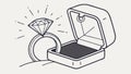 Wedding Ring Box Vector Illustration, vector design Generative AI Royalty Free Stock Photo
