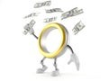 Wedding ring character catching money