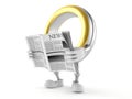Wedding ring character reading newspaper