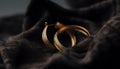 Wedding ring, gold and platinum, symbol love generated by AI Royalty Free Stock Photo
