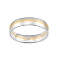 Wedding ring of gold and silver metal on white background Royalty Free Stock Photo