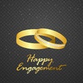 Wedding ring gold on transparent background isolated Royalty Free Stock Photo