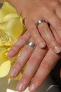 Wedding Ring and Hands Royalty Free Stock Photo