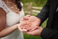 Wedding ring hands Royalty Free Stock Photo