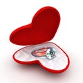 Wedding ring in heart-shaped elegant box Royalty Free Stock Photo