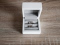 Wedding ring holder box Royalty Free Stock Photo