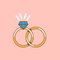 Wedding ring icon isolated