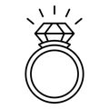 Wedding ring icon, outline style Royalty Free Stock Photo