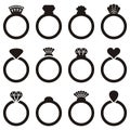 Wedding ring icons Royalty Free Stock Photo