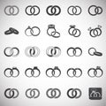 Wedding ring icons set on background for graphic and web design. Simple illustration. Internet concept symbol for Royalty Free Stock Photo