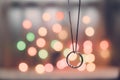 Wedding ring and necklace wiith bokeh background