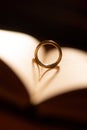 Wedding ring on the pages Royalty Free Stock Photo
