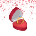 Wedding Ring, Bridal Diamond in 3D Style Vector