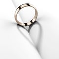 Wedding ring with shadow shape heart