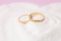 Wedding ring, sugar background Royalty Free Stock Photo