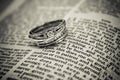 Wedding Rings on Bible Royalty Free Stock Photo