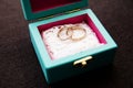 Wedding rings in a box Royalty Free Stock Photo