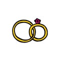 Wedding rings doodle icon, vector illustration Royalty Free Stock Photo